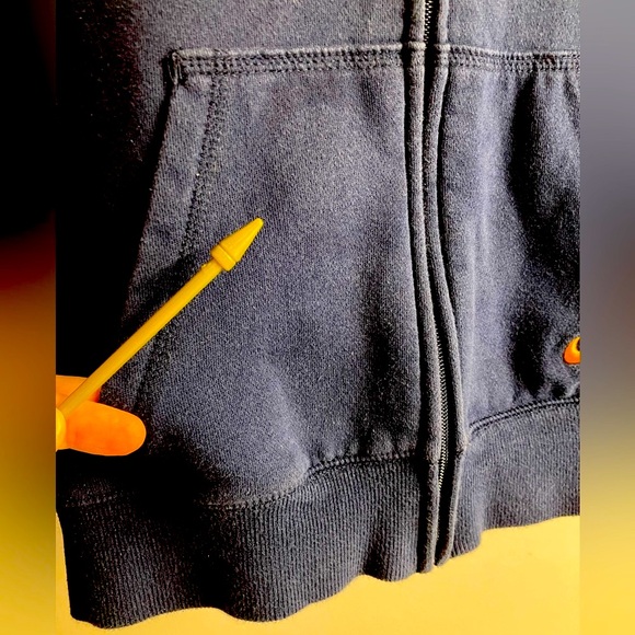 Nike West Virginia Mountaineers Zip-Up Boy’s Hoodie, Large Youth, Navy Blue/Gold - Picture 3 of 4